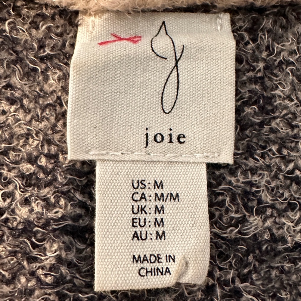 Joie Window Pane Plaid Camel & Black Cardigan Very Soft - Picture 4 of 9